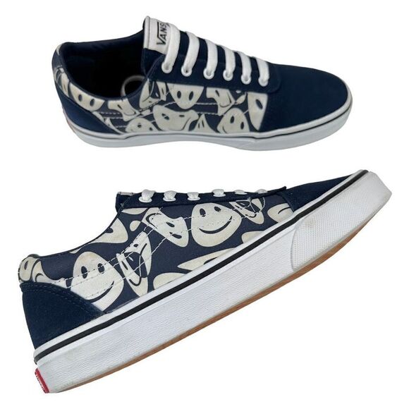VANS Old School Warped Happy Face Cap Toe Sneakers Youth Size 5 - Picture 8 of 9